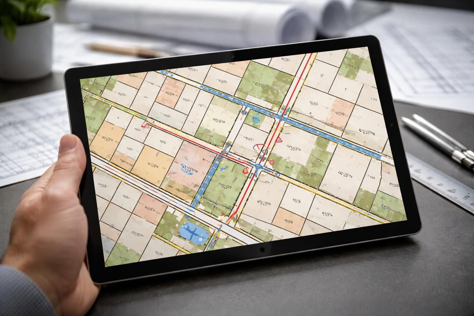 découvrez comment consulter le cadastre et les servitudes directement sur une tablette tactile microsoft pour une gestion de terrain simplifiée et efficace.